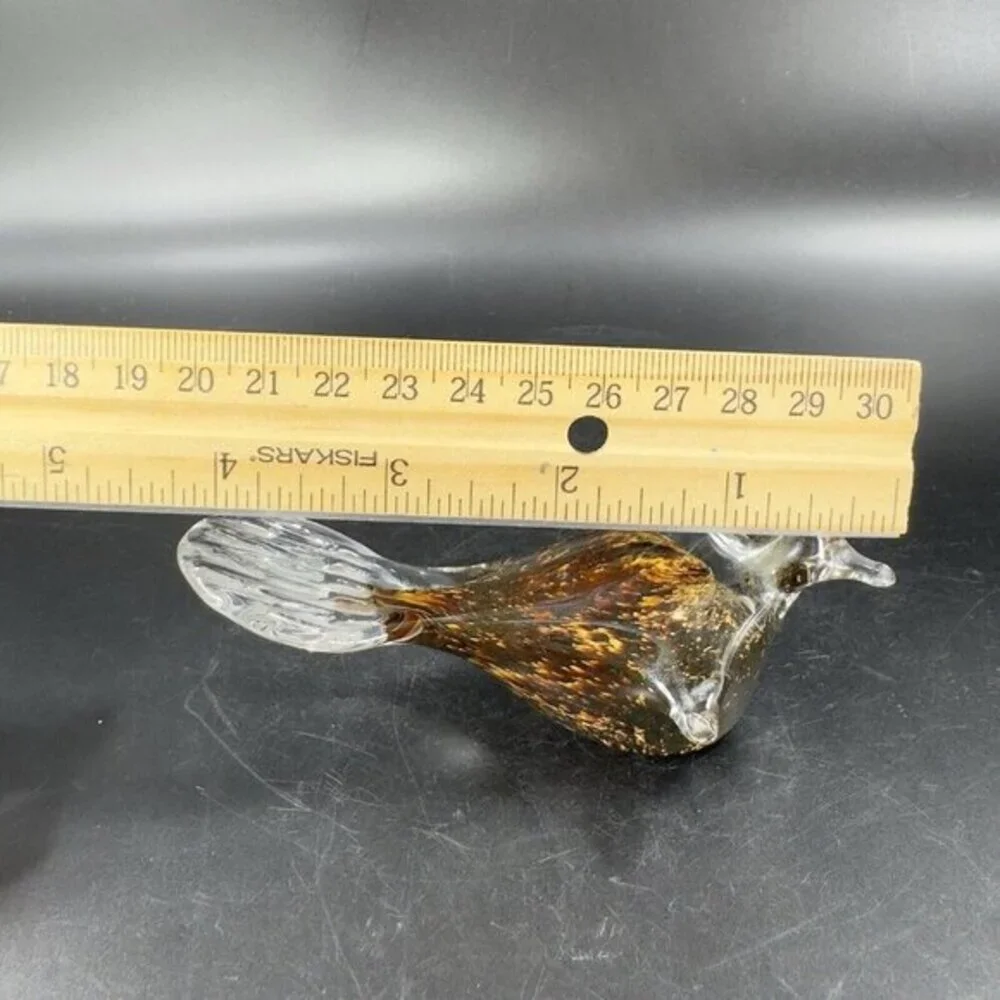 Hand Blown Art Glass Bird‎ Figurine Paperweight Glass Artist Signed JC Vintage
